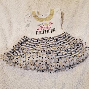 First Birthday Dress with Polka Dots